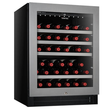 【20% OFF + $800 Gift Voucher】Vintec Seamless Stainless Steel Series VWS050SSA-X Single temperature zone wine cabinet (40 bottles) licensed in Hong Kong